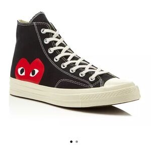 Converse Cream High-Tops with Red Heart